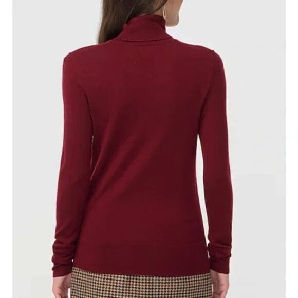 New J.Crew Merino Wool Blend Turtleneck Sweater Wine Red Small - Picture 2 of 8